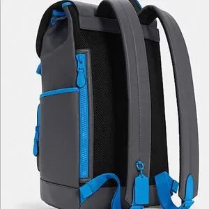 Coach Backpack leather Misnight Navy Racer Blue Drawstring & speedclip closures Coach | Bags | Coach Backpack Leather Misnight Navy Racer  main image 2